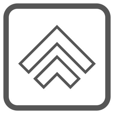 Yön yukarı vektör simgesi bir çerçeve içinde