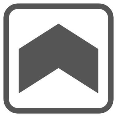 Yön yukarı vektör simgesi bir çerçeve içinde