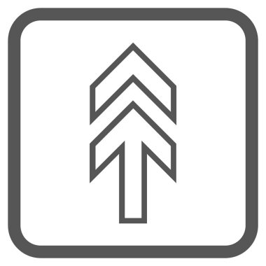 Yön yukarı vektör simgesi bir çerçeve içinde