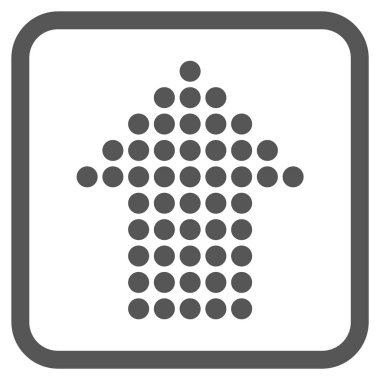 Vektör simgesi bir çerçeve içinde yukarı noktalı ok