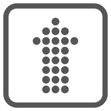 Vektör simgesi bir çerçeve içinde yukarı noktalı ok