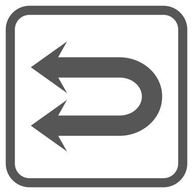 Çift sol ok vektör simgesi bir çerçeve içinde