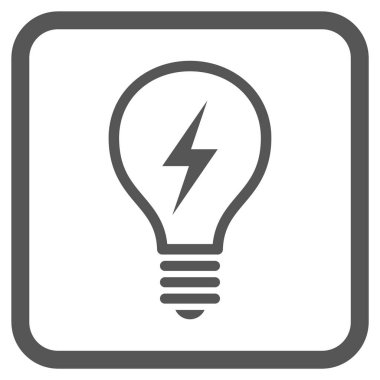 Elektrikli ampul vektör simgesi bir çerçeve içinde