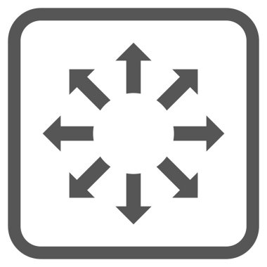 Genişletin okları vektör simgesi bir çerçeve içinde