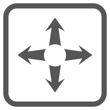 Genişletin okları vektör simgesi bir çerçeve içinde