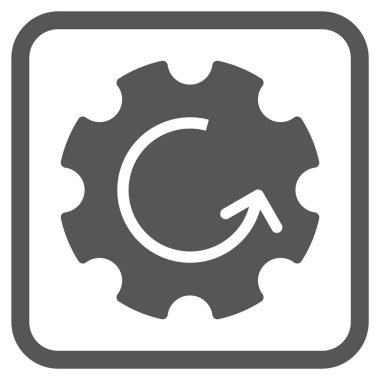 Dişli döndürme vektör simgesi bir çerçeve içinde