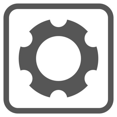 Dişli vektör simgesi bir çerçeve içinde