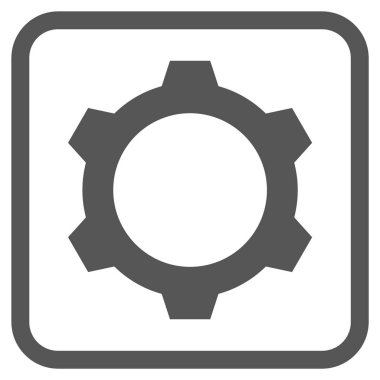 Dişli vektör simgesi bir çerçeve içinde