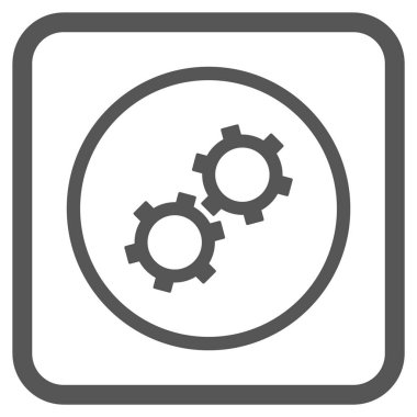 Gears'ı vektör simgesi bir çerçeve içinde