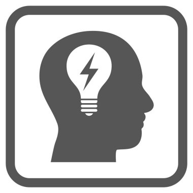 Kafası ampul vektör simgesi bir çerçeve içinde