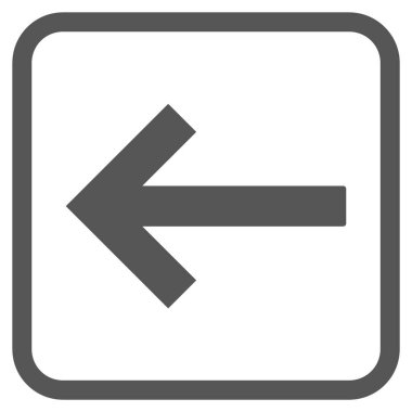 Sol ok vektör simgesi bir çerçeve içinde