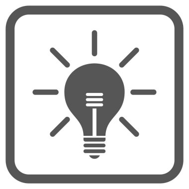 Ampul vektör simgesi bir çerçeve içinde