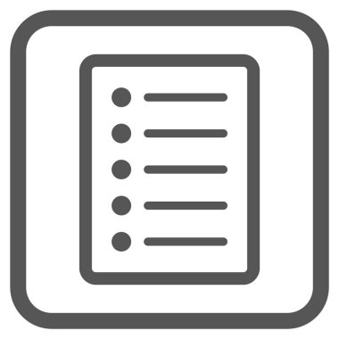 Liste sayfa vektör simgesi bir çerçeve içinde
