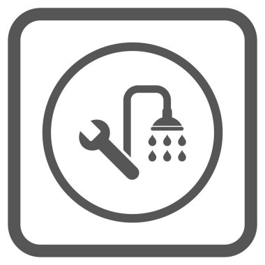 Sıhhi tesisat vektör simgesi bir çerçeve içinde