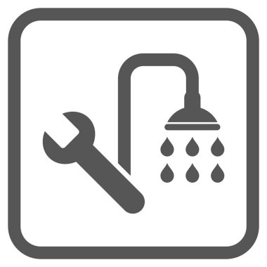 Sıhhi tesisat vektör simgesi bir çerçeve içinde