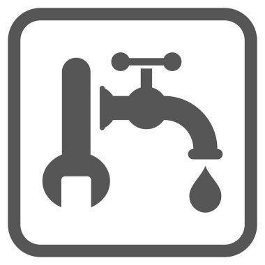 Sıhhi tesisat vektör simgesi bir çerçeve içinde