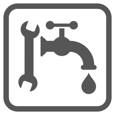 Sıhhi tesisat vektör simgesi bir çerçeve içinde