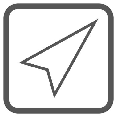 İşaretçiyi doğru yukarı vektör simgesi bir çerçeve içinde