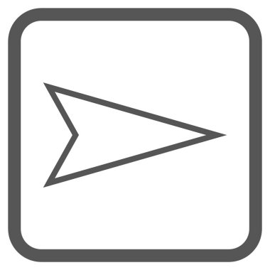 İşaretçi doğru vektör simgesi bir çerçeve içinde