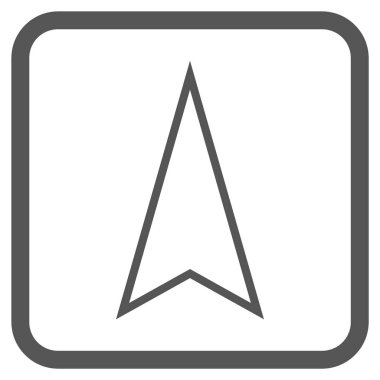 İşaretçi vektör simgesi bir çerçeve içinde yukarı