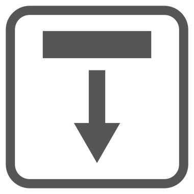 Vektör simgesi bir çerçeve içinde aşağı çekin