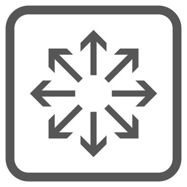 Radyal oklar bir çerçeve içinde simge vektör