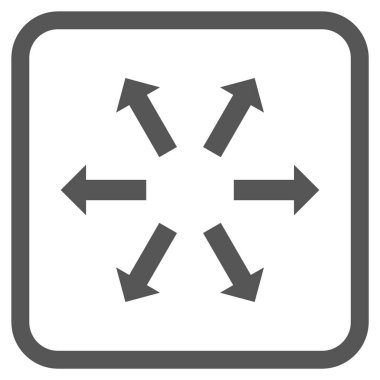 Radyal oklar bir çerçeve içinde simge vektör