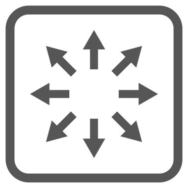 Radyal oklar bir çerçeve içinde simge vektör