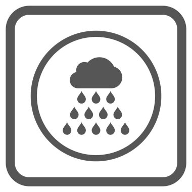 Yağmur bulutu vektör simgesi bir çerçeve içinde