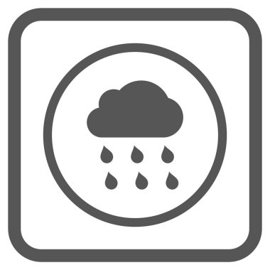 Yağmur bulutu vektör simgesi bir çerçeve içinde