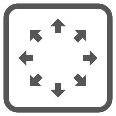 Radyal oklar bir çerçeve içinde simge vektör