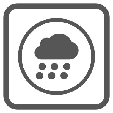 Yağmur bulutu vektör simgesi bir çerçeve içinde