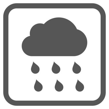 Yağmur bulutu vektör simgesi bir çerçeve içinde