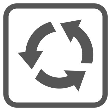 Geri dönüşüm vektör simgesi bir çerçeve içinde