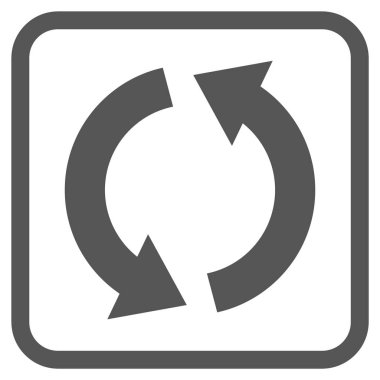 Geri dönüşüm vektör simgesi bir çerçeve içinde