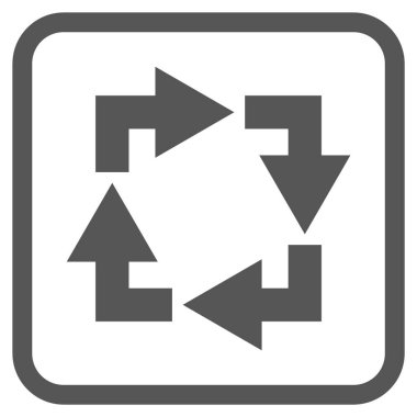 Geri dönüşüm vektör simgesi bir çerçeve içinde
