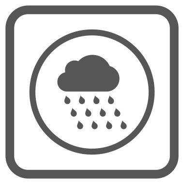 Yağmur bulutu vektör simgesi bir çerçeve içinde