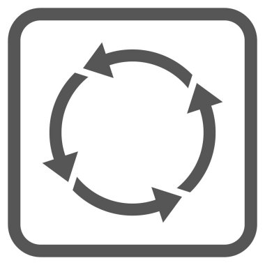 Geri dönüşüm vektör simgesi bir çerçeve içinde