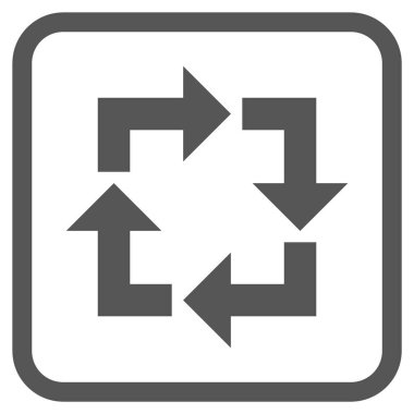 Geri dönüşüm vektör simgesi bir çerçeve içinde