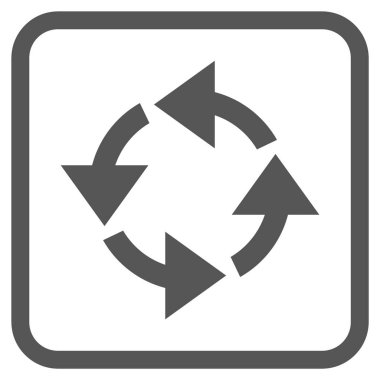 Geri dönüşüm vektör simgesi bir çerçeve içinde