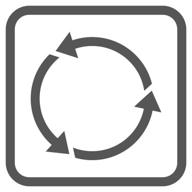 Geri dönüşüm vektör simgesi bir çerçeve içinde