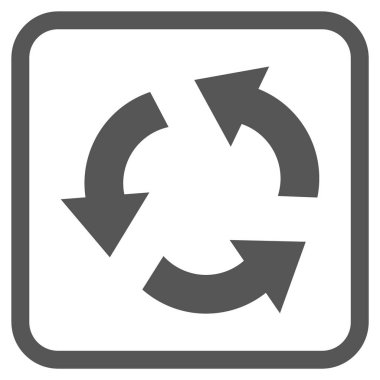 Geri dönüşüm vektör simgesi bir çerçeve içinde