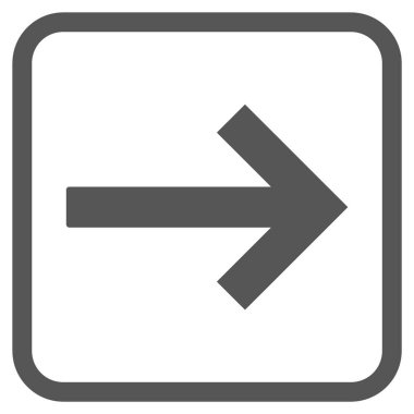 Sağ ok vektör simgesi bir çerçeve içinde