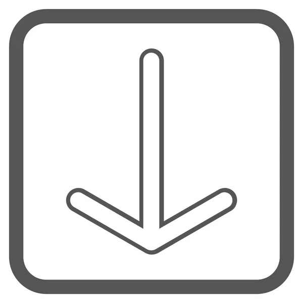 フレーム内のベクトルのアイコンの下の矢 — ストックベクタ