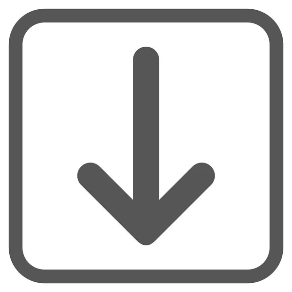 Pfeil nach unten Vektor-Symbol in einem Rahmen — Stockvektor