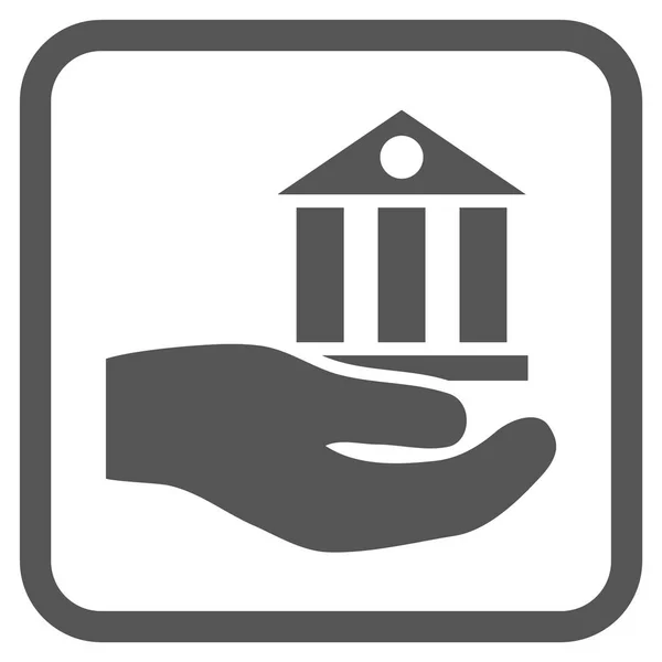 Ícone de vetor de serviço bancário em um quadro — Vetor de Stock