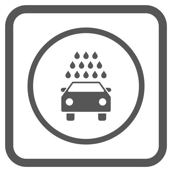 Icono del vector del lavado del coche en un marco — Vector de stock
