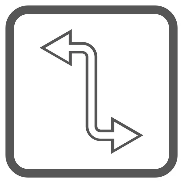 Icono de vector de flecha de intercambio curvado en un marco — Archivo Imágenes Vectoriales