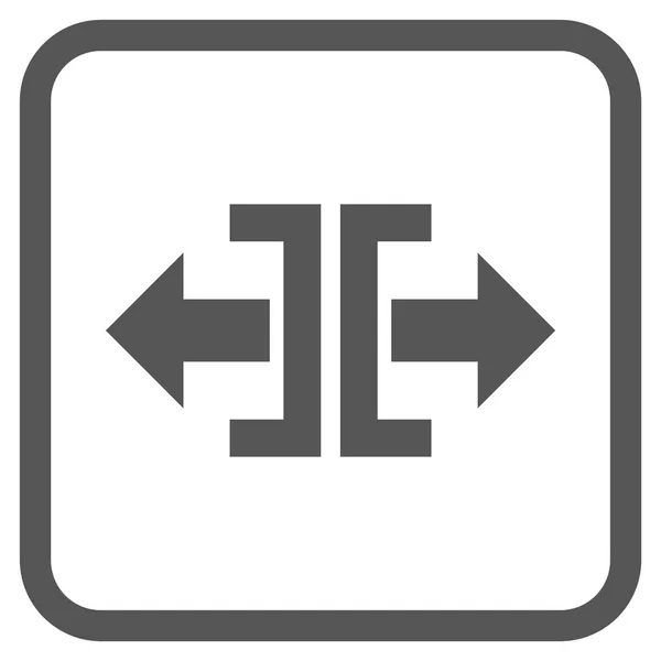 Rozdělit vodorovný směr vektorové ikony v rámečku — Stockový vektor