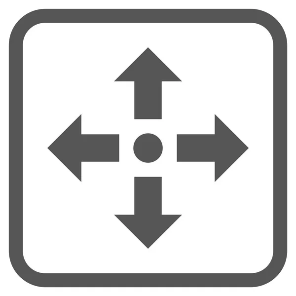 Expand Arrows Vector Icon In a Frame — Stock Vector